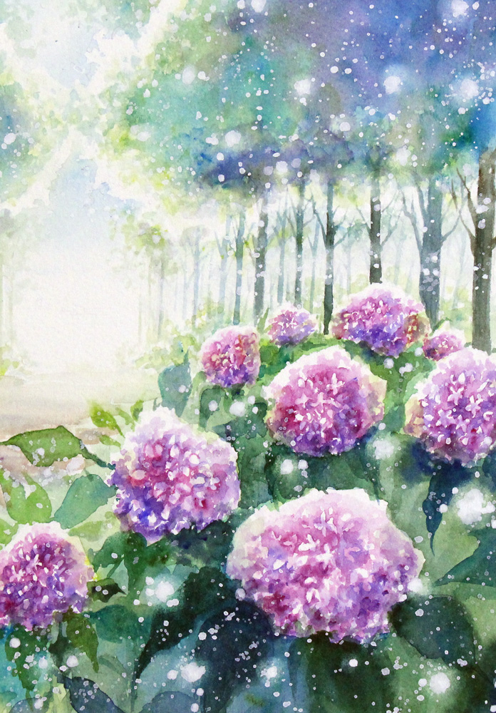 紫陽花の輝き | Yukari.Tanemura ｜インテリア絵画 アートの専門通販