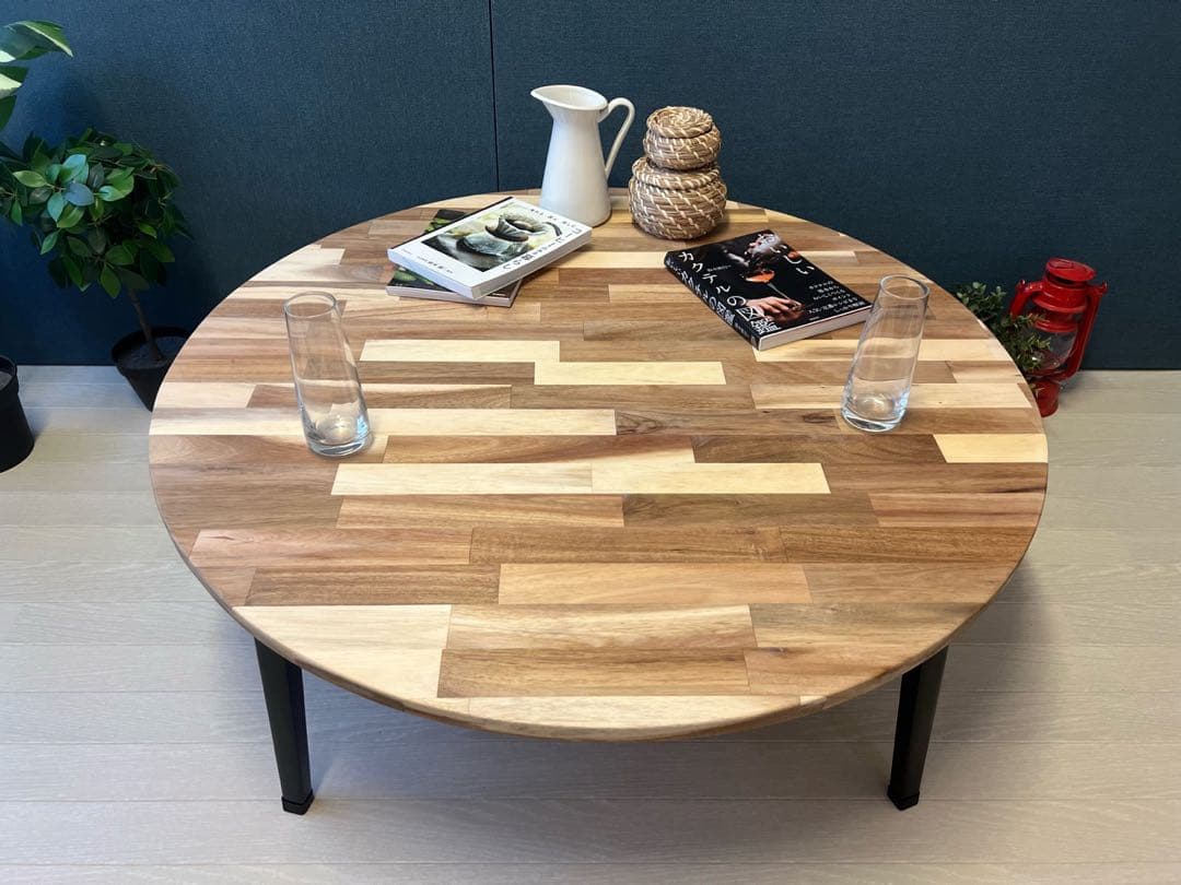 【送料無料】 ローテーブル 丸形 90cm アカシア 折りたたみ脚 改 送料無料】 ローテーブル 丸形 90cm アカシア 折りたたみ脚 改 | iichi